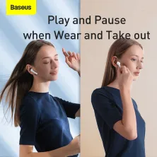 Беспроводные Bluetooth наушники Baseus Encok TWS W05 с функцией беспроводной зарядки Qi Белый