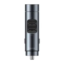 FM-трансмиттер Baseus Energy Column 2в1 MP3 Car Charger Bluetooth 5.0 2USB (3.1A) 15W Черно-Серый