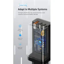 Сетевое зарядное устройство Baseus Quick GaN Travel QC4.0+PD3.0 65W USB+2Type-C 5A Черный