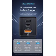 Сетевое зарядное устройство Baseus Quick GaN Travel QC4.0+PD3.0 65W USB+2Type-C 5A Черный
