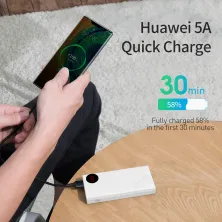 УМБ Baseus Mulight 20000mAh 45W з технологією QC3.0 + PD3.0 Білий