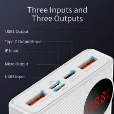 УМБ Baseus Mulight 20000mAh 45W з технологією QC3.0 + PD3.0 Білий