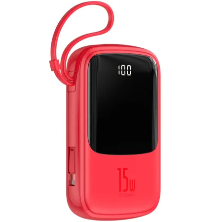 УМБ Baseus Q Pow 10000mAh 15W 3A з технологією QC3.0 + PD3.0 і iP кабелем Червоний