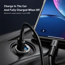 Автомобільний зарядний пристрій Baseus Tiny Star Mini QC 3.0 30W USB 5A Сірий
