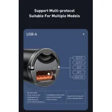 Автомобільний зарядний пристрій Baseus Tiny Star Mini QC 3.0 30W USB 5A Сірий