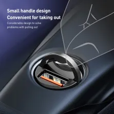 Автомобільний зарядний пристрій Baseus Tiny Star Mini QC 3.0 30W USB 5A Сірий