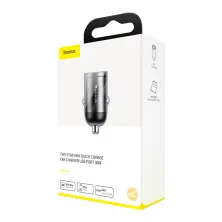 Автомобільний зарядний пристрій Baseus Tiny Star Mini QC 3.0 30W USB 5A Сірий