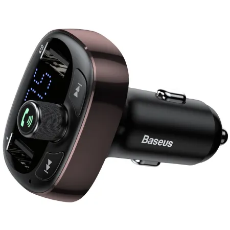 FM-трансмітер Baseus T-Typed MP3 Car Charger S-09 2USB 3.4A Коричневий (CCALL-TM12)