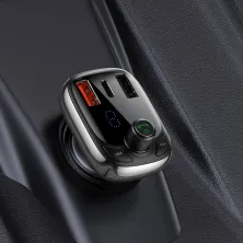 Автомобильное зарядное устройство Baseus T-Typed MP3 Car Charger S-13 Bluetooth 5.0 2USB(3.4A) + 1Type-C(5А) QC3.0 / QC4.0 36W Черный