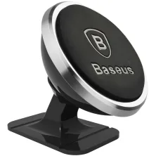 Автотримач для телефону магнітний Baseus 360-degree Rotation Magnetic Mount на торпедо Сріблястий