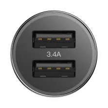Автомобильное зарядное устройство Baseus Small Screw 2USB 3.4A Черный
