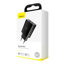 Сетевое зарядное устройство Baseus Speed Mini QC Dual U QC3.0 18W 2USB 3A Черный