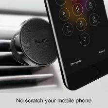 Автотримач для телефону магнітний Baseus Small Ears Genuine Leather Type в повітропровід Чорний
