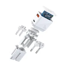 Мережевий зарядний пристрій Baseus Universal Conversion PPS QC3.0 + PD3.0 18W USB + Type-C 3A Універсальне Білий