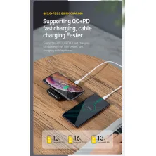 УМБ Baseus Mini S 1in2 Bracket 10000mAh 18W QC3.0 PD з Бездротовий зарядкою Qi 10W Чорний