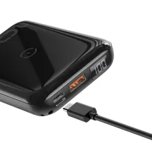 УМБ Baseus Mini S 1in2 Bracket 10000mAh 18W QC3.0 PD з Бездротовий зарядкою Qi 10W Чорний