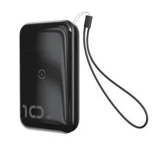 УМБ Baseus Mini S 1in2 Bracket 10000mAh 18W QC3.0 PD з Бездротовий зарядкою Qi 10W Чорний