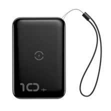 УМБ Baseus Mini S 1in2 Bracket 10000mAh 18W QC3.0 PD з Бездротовий зарядкою Qi 10W Чорний