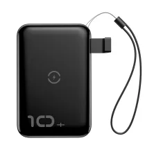 УМБ Baseus Mini S 1in2 Bracket 10000mAh 18W QC3.0 PD з Бездротовий зарядкою Qi 10W Чорний