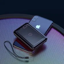 УМБ Baseus Mini S 1in2 Bracket 10000mAh 18W QC3.0 PD з Бездротовий зарядкою Qi 10W Чорний