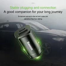 Автомобильное зарядное устройство Baseus Square Metal QC 4.0+PD3.0 30W USB + Type-C 5A Черный