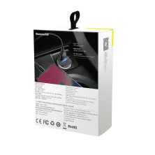 Автомобильное зарядное устройство Baseus Square Metal QC 4.0+PD3.0 30W USB + Type-C 5A Черный