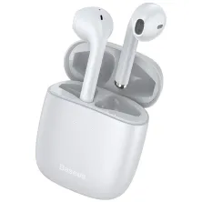Бездротові Bluetooth навушники Baseus Encok TWS W04 Pro з функцією бездротової зарядки Qi Білий