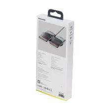 Бездротовий зарядний пристрій Baseus Simple 2in1 For Phone + Pods з технологією Qi 18W MAX Прозорий