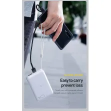 УМБ Baseus Mini S 1in2 Bracket 10000mAh 18W QC3.0 PD з Бездротовий зарядкою Qi 10W Білий