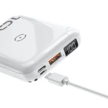 УМБ Baseus Mini S 1in2 Bracket 10000mAh 18W QC3.0 PD з Бездротовий зарядкою Qi 10W Білий