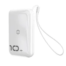 УМБ Baseus Mini S 1in2 Bracket 10000mAh 18W QC3.0 PD з Бездротовий зарядкою Qi 10W Білий