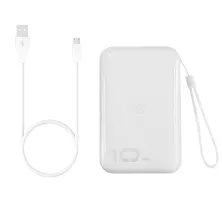 УМБ Baseus Mini S 1in2 Bracket 10000mAh 18W QC3.0 PD з Бездротовий зарядкою Qi 10W Білий