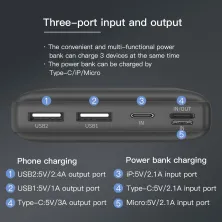 УМБ Baseus Mini JA 30000mAh 15W 3A з технологією PD Чорний