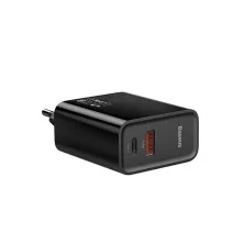 Мережевий зарядний пристрій Baseus Speed PPS QC3.0 + PD3.0 30W USB + Type-C 5A Чорний
