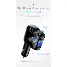FM-трансмітер Baseus Locomotive MP3 Car Charger 2USB 3.4A Чорний