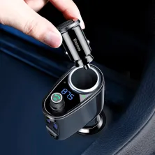 FM-трансмітер Baseus Locomotive MP3 Car Charger 2USB 3.4A Чорний