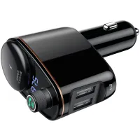 FM-трансмітер Baseus Locomotive MP3 Car Charger 2USB 3.4A Чорний