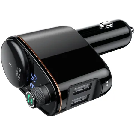 FM-трансмітер Baseus Locomotive MP3 Car Charger 2USB 3.4A Чорний