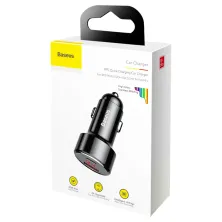 Автомобильное зарядное устройство Baseus Magic Series Dual Quick Charge Car Charger QC 4.0 45W USB + Type-C Черный