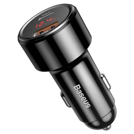 Автомобильное зарядное устройство Baseus Magic Series Dual Quick Charge Car Charger QC 4.0 45W USB + Type-C Черный