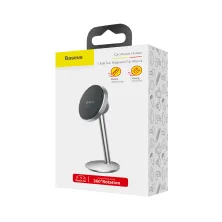 Автотримач для телефону магнітний Baseus Little Sun Magnetic на торпедо Сріблястий