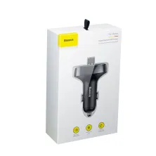 Автомобільний зарядний пристрій Baseus T-Typed MP3 Car Charger S-09 2USB 3.4A Сріблястий