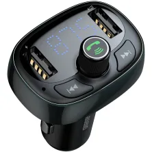 Автомобільний зарядний пристрій Baseus T-Typed MP3 Car Charger S-09 2USB 3.4A Сріблястий