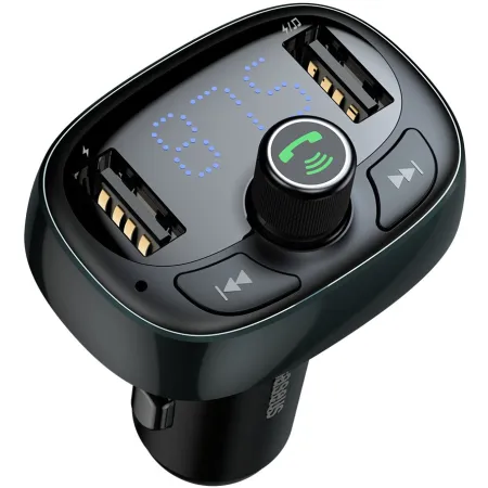 Автомобільний зарядний пристрій Baseus T-Typed MP3 Car Charger S-09 2USB 3.4A Сріблястий