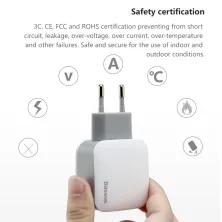 Мережевий зарядний пристрій Baseus Letour Dual U Charger 2USB 2.4A Біло-Сірий