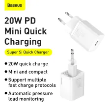 Сетевое зарядное устройство Baseus Super Si QC PD3.0 20W Type-C 3A Белый