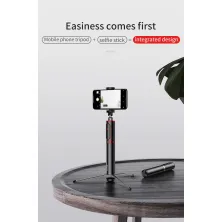 Селфи-монопод Baseus Fully Folding 2in1 с функцией штатива и пультом Bluetooth Черно-Красный