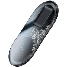 Бездротовий зарядний пристрій Baseus Simple 2in1 For Phone + Pods Pro з технологією Qi 15W 2A Прозорий