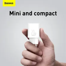 Сетевое зарядное устройство Baseus Super Si QC PD3.0 20W Type-C 3A + Кабель 2.3A Type-C to Lightning 1м Белый