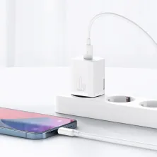 Сетевое зарядное устройство Baseus Super Si QC PD3.0 20W Type-C 3A + Кабель 2.3A Type-C to Lightning 1м Белый